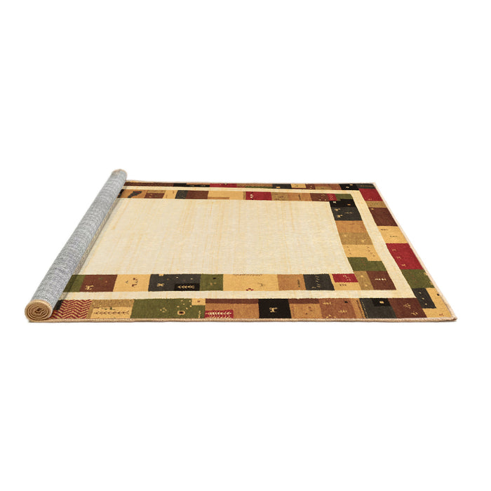 Sideview of Machine Washable Abstract Brown Contemporary Rug, wshcon1810brn