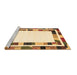 Sideview of Machine Washable Abstract Brown Contemporary Rug, wshcon1810brn