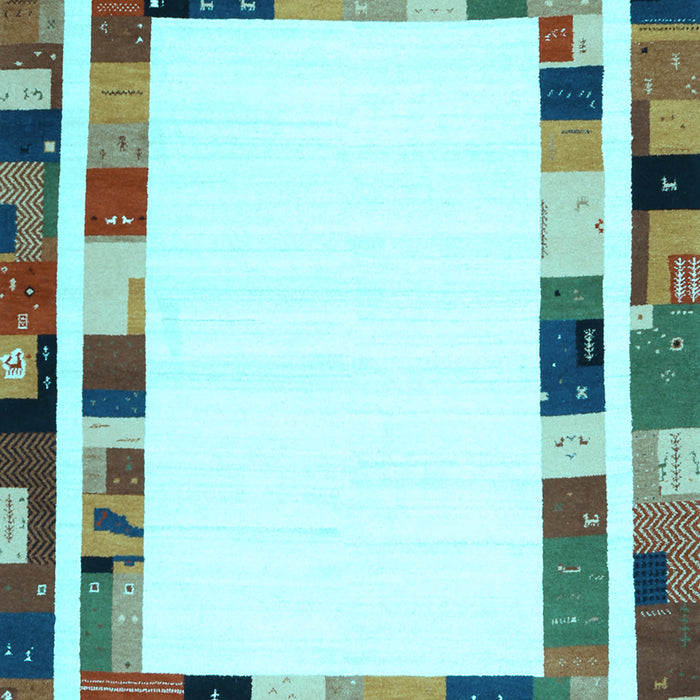 Abstract Light Blue Contemporary Rug, con1810lblu