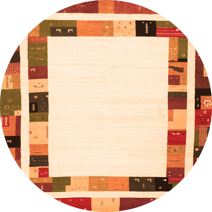 Square Abstract Orange Contemporary Rug, con1810org