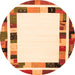 Square Abstract Orange Contemporary Rug, con1810org