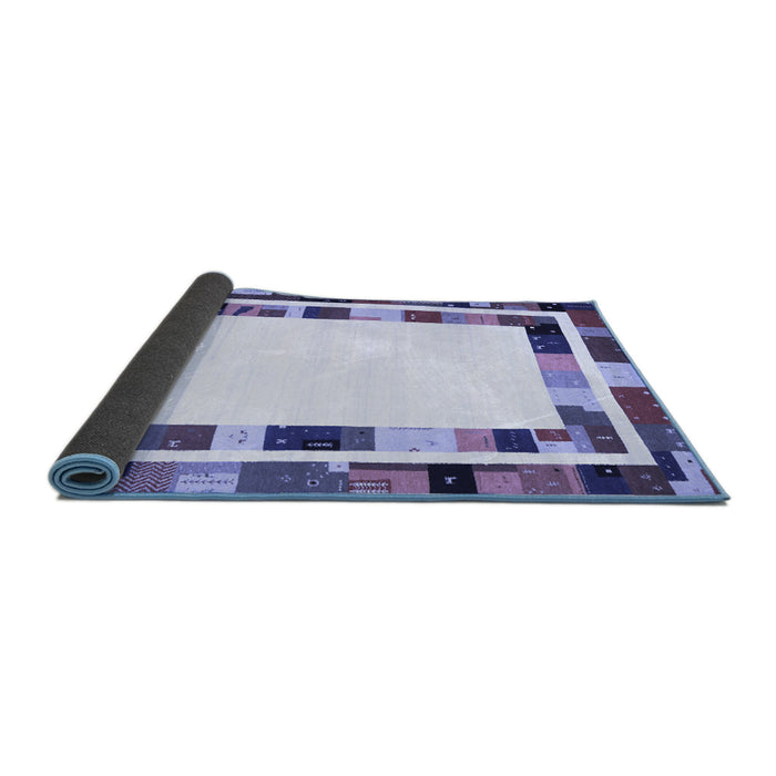 Sideview of Abstract Blue Contemporary Rug, con1810blu