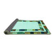 Sideview of Abstract Turquoise Contemporary Rug, con1810turq