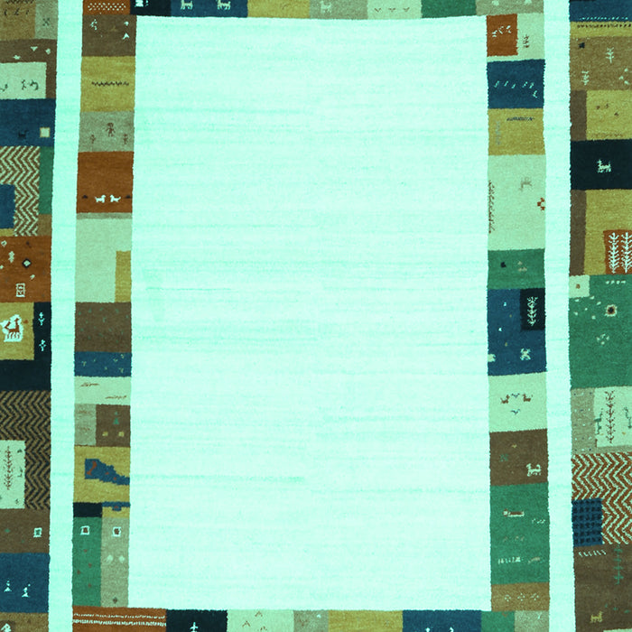 Abstract Turquoise Contemporary Rug, con1810turq