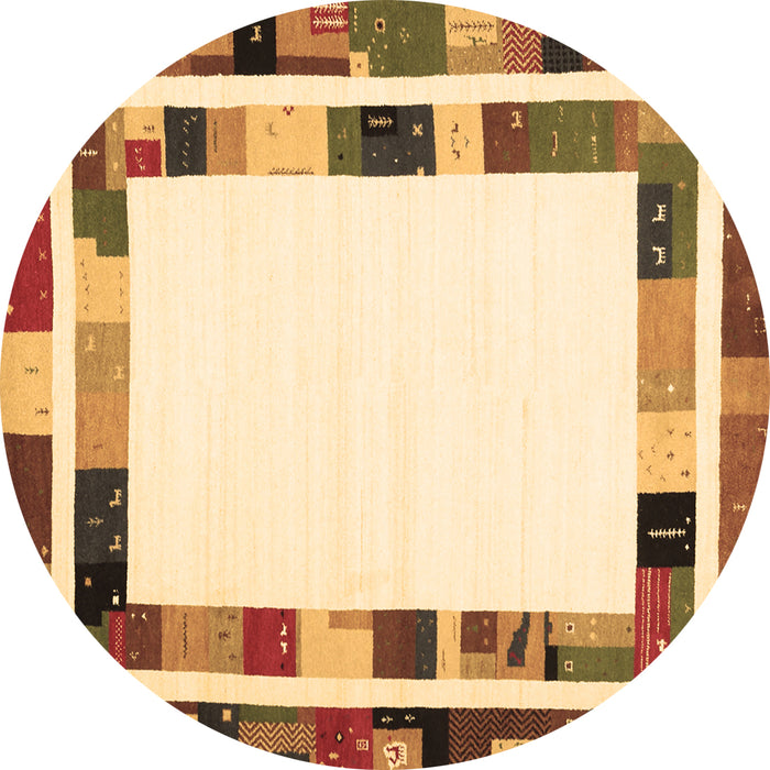 Round Machine Washable Abstract Brown Contemporary Rug, wshcon1810brn