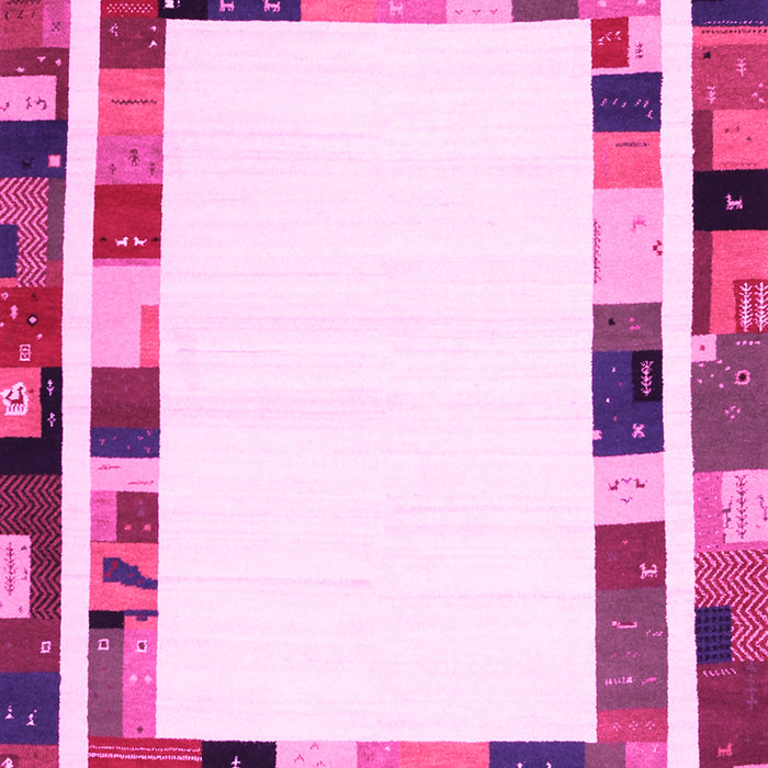 Machine Washable Abstract Pink Contemporary Rug, wshcon1810pnk