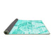 Sideview of Abstract Turquoise Contemporary Rug, con1811turq