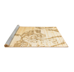 Sideview of Machine Washable Abstract Brown Contemporary Rug, wshcon1811brn