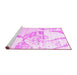 Sideview of Machine Washable Abstract Pink Contemporary Rug, wshcon1811pnk