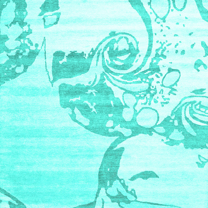 Abstract Turquoise Contemporary Rug, con1811turq