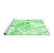 Sideview of Machine Washable Abstract Emerald Green Contemporary Area Rugs, wshcon1811emgrn