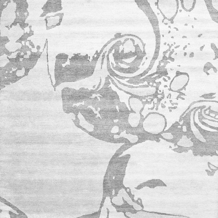 Serging Thickness of Machine Washable Abstract Gray Contemporary Rug, wshcon1811gry