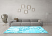 Machine Washable Abstract Light Blue Contemporary Rug in a Living Room, wshcon1811lblu