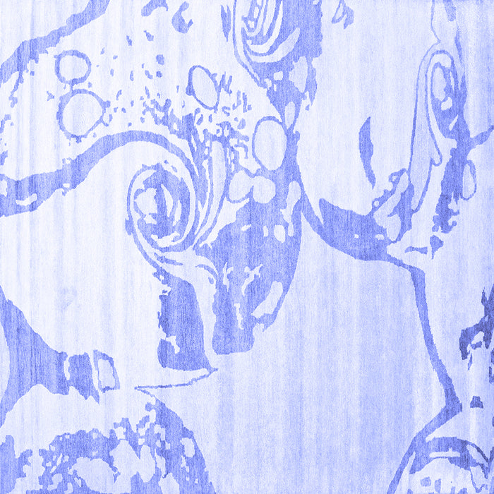 Square Abstract Blue Contemporary Rug, con1811blu