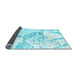 Sideview of Abstract Light Blue Contemporary Rug, con1811lblu