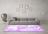 Machine Washable Abstract Purple Contemporary Rug, wshcon1811pur