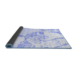 Sideview of Abstract Blue Contemporary Rug, con1811blu