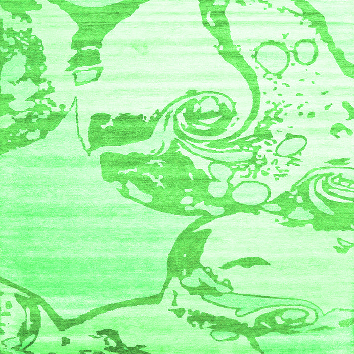 Serging Thickness of Abstract Green Contemporary Rug, con1811grn