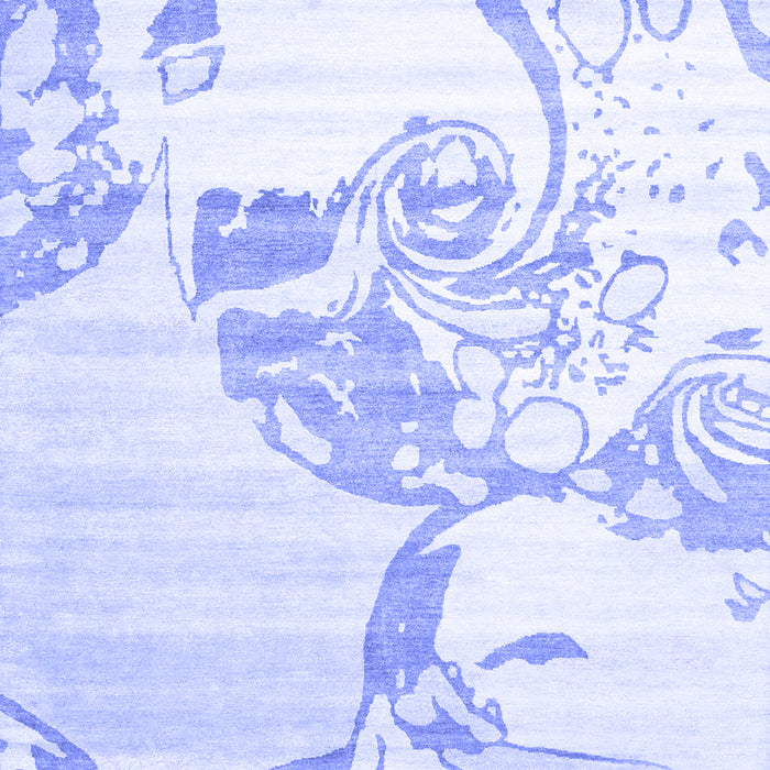 Machine Washable Abstract Blue Contemporary Rug, wshcon1811blu