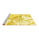 Sideview of Machine Washable Abstract Yellow Contemporary Rug, wshcon1811yw