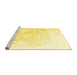 Sideview of Machine Washable Abstract Yellow Contemporary Rug, wshcon1812yw