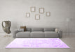 Machine Washable Abstract Purple Contemporary Area Rugs in a Living Room, wshcon1812pur