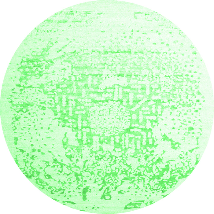 Square Abstract Green Contemporary Rug, con1812grn