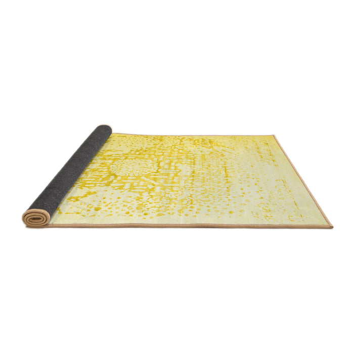 Sideview of Abstract Yellow Contemporary Rug, con1812yw