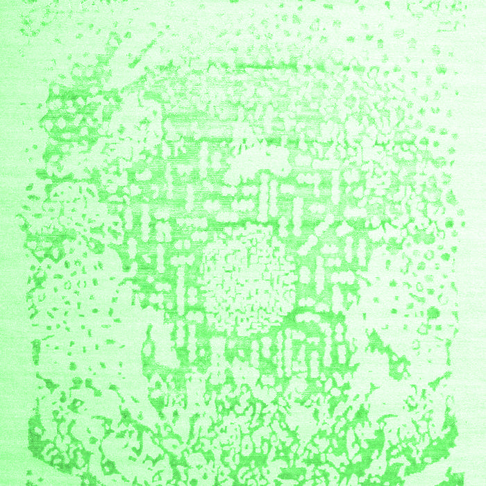 Serging Thickness of Machine Washable Abstract Green Contemporary Area Rugs, wshcon1812grn