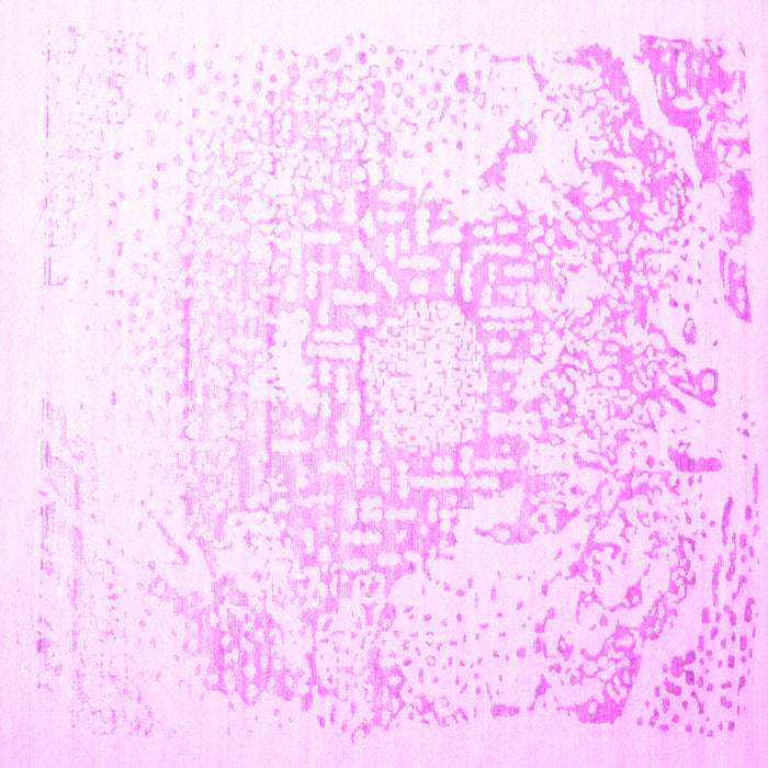 Square Machine Washable Abstract Pink Contemporary Rug, wshcon1812pnk