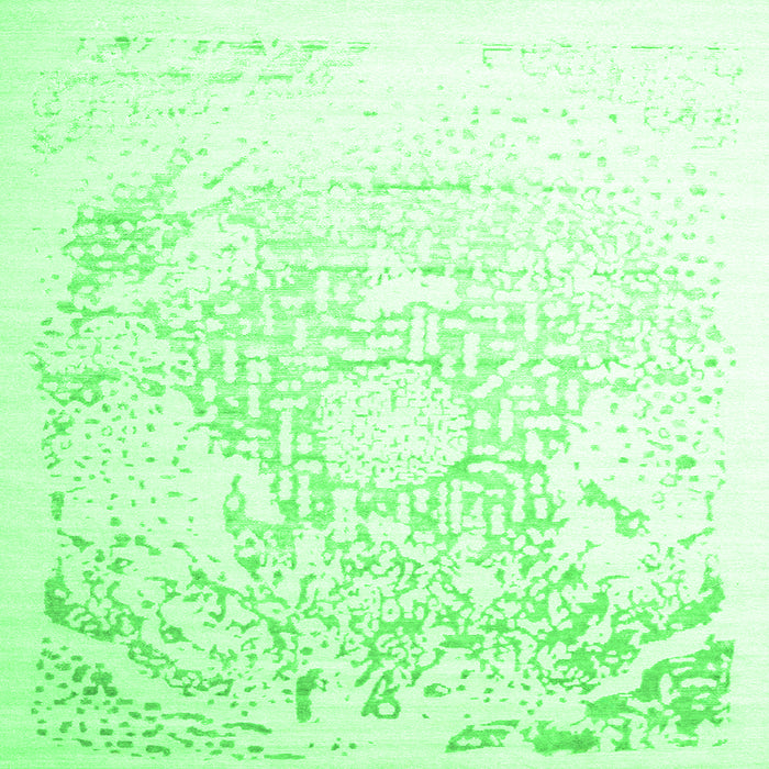 Serging Thickness of Abstract Green Contemporary Rug, con1812grn