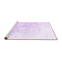 Sideview of Machine Washable Abstract Purple Contemporary Area Rugs, wshcon1812pur