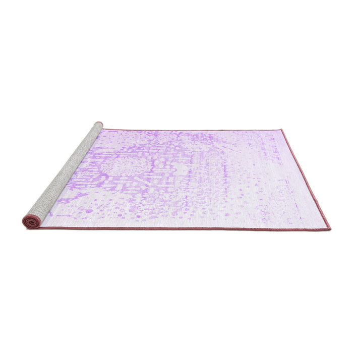 Sideview of Machine Washable Abstract Purple Contemporary Area Rugs, wshcon1812pur