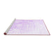 Sideview of Machine Washable Abstract Purple Contemporary Area Rugs, wshcon1812pur