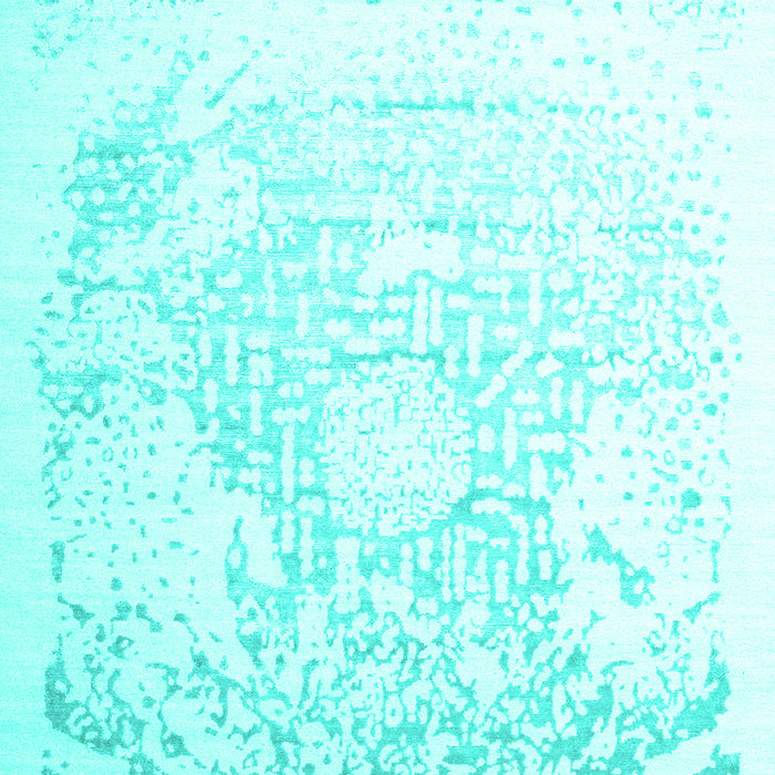Machine Washable Abstract Turquoise Contemporary Area Rugs, wshcon1812turq