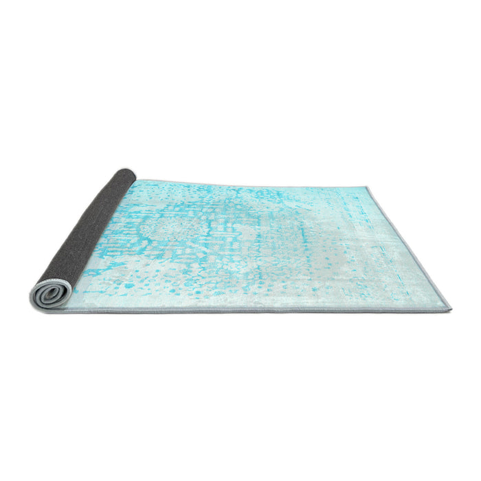 Sideview of Abstract Light Blue Contemporary Rug, con1812lblu