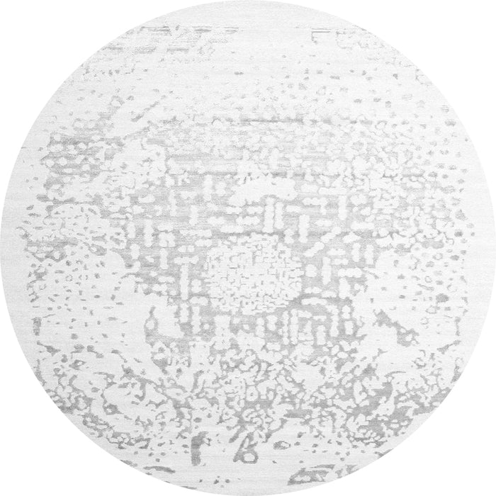 Square Abstract Gray Contemporary Rug, con1812gry