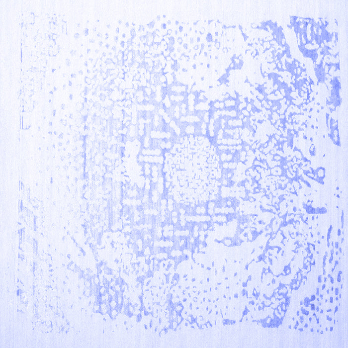 Square Machine Washable Abstract Blue Contemporary Rug, wshcon1812blu
