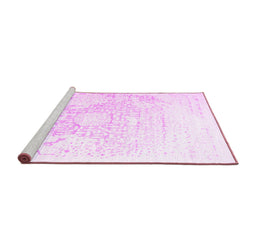 Sideview of Machine Washable Abstract Pink Contemporary Rug, wshcon1812pnk