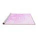 Sideview of Machine Washable Abstract Pink Contemporary Rug, wshcon1812pnk