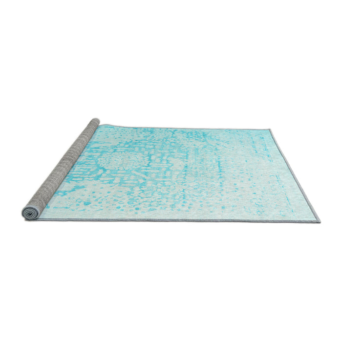 Sideview of Machine Washable Abstract Light Blue Contemporary Rug, wshcon1812lblu
