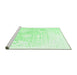 Sideview of Machine Washable Abstract Emerald Green Contemporary Area Rugs, wshcon1812emgrn