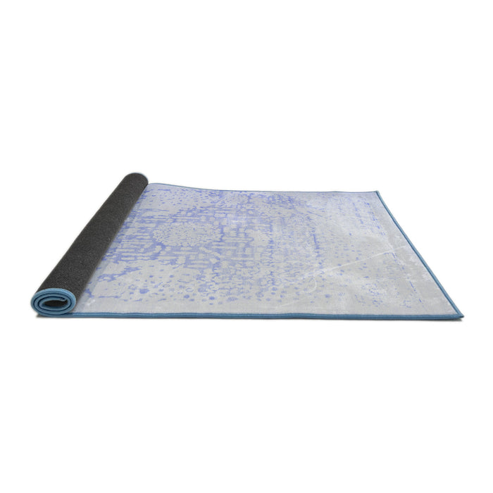 Sideview of Abstract Blue Contemporary Rug, con1812blu