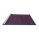 Sideview of Machine Washable Abstract Blue Contemporary Rug, wshcon1813blu