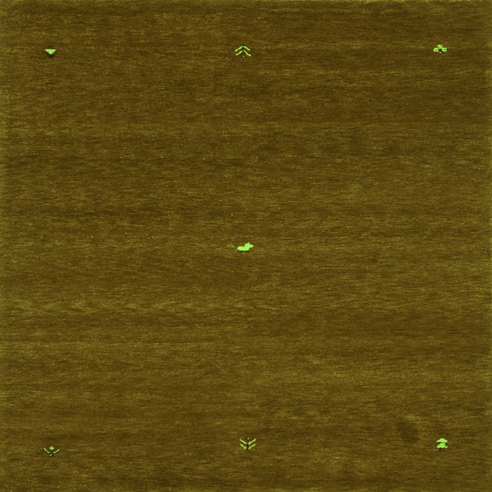 Round Machine Washable Abstract Green Contemporary Area Rugs, wshcon1813grn