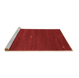 Sideview of Machine Washable Abstract Brown Contemporary Rug, wshcon1813brn