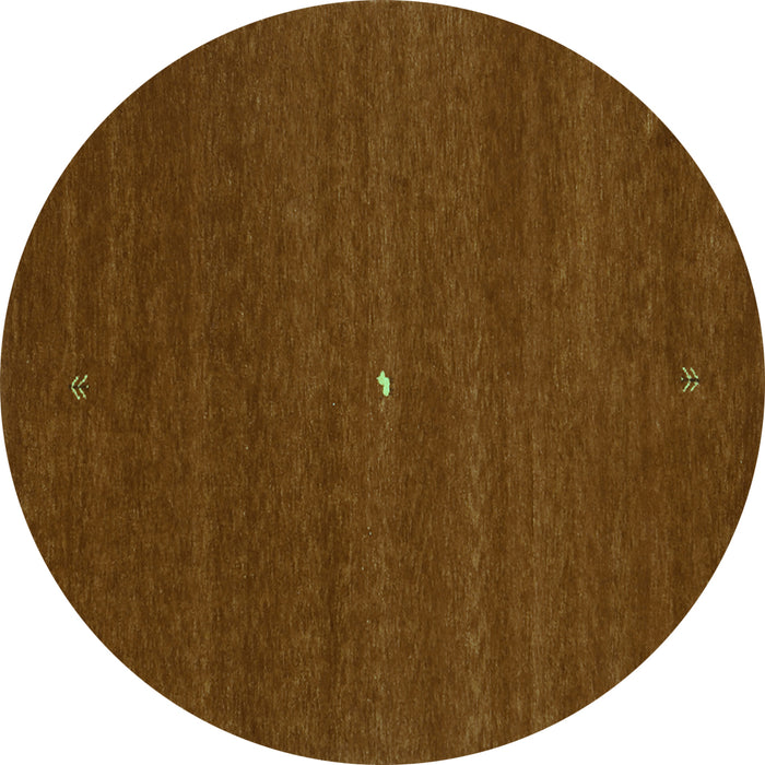 Round Abstract Turquoise Contemporary Rug, con1813turq