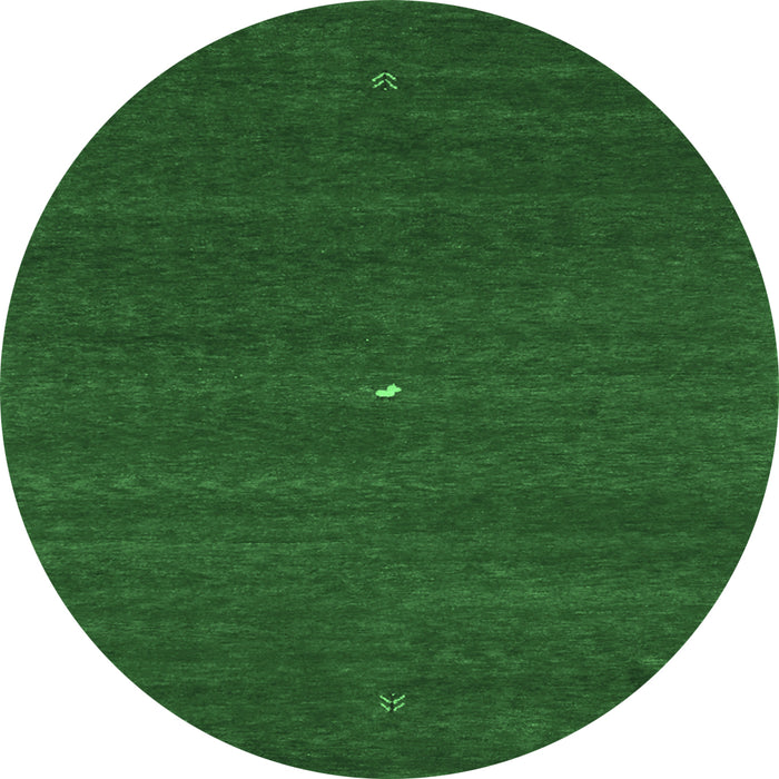 Round Abstract Emerald Green Contemporary Rug, con1813emgrn