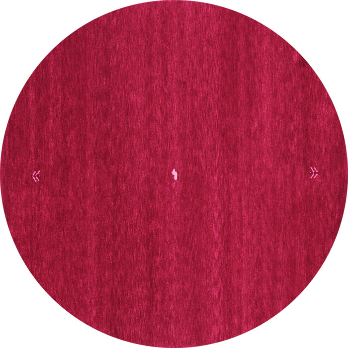 Round Abstract Pink Contemporary Rug, con1813pnk