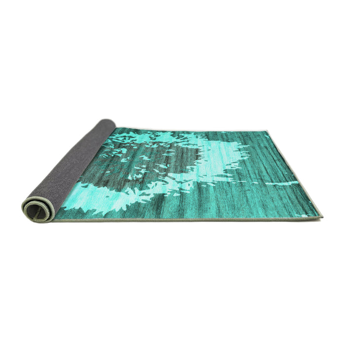 Sideview of Abstract Turquoise Contemporary Rug, con1814turq
